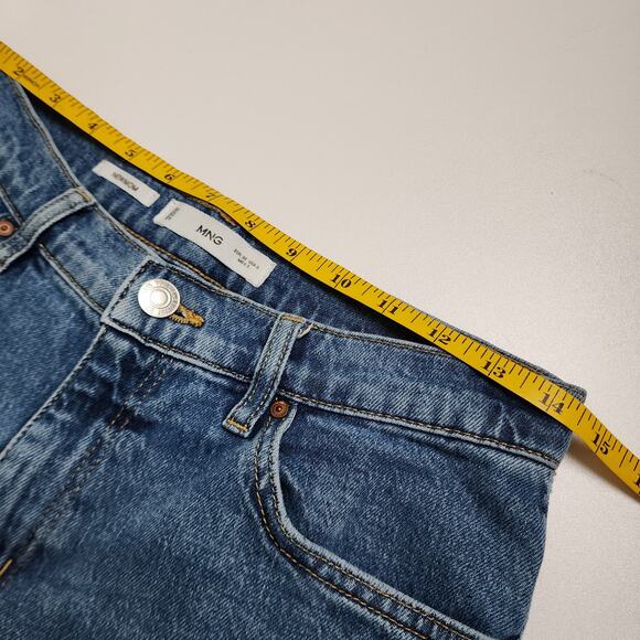 MNG Mango Womens Newmom Comfort High Rise Jeans Size 6 Medium Blue Denim Wash - Picture 9 of 12